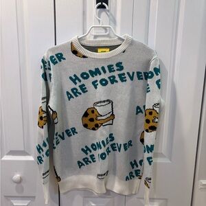 Frank & Oak Graphic Crewneck Sweater - White and Brown